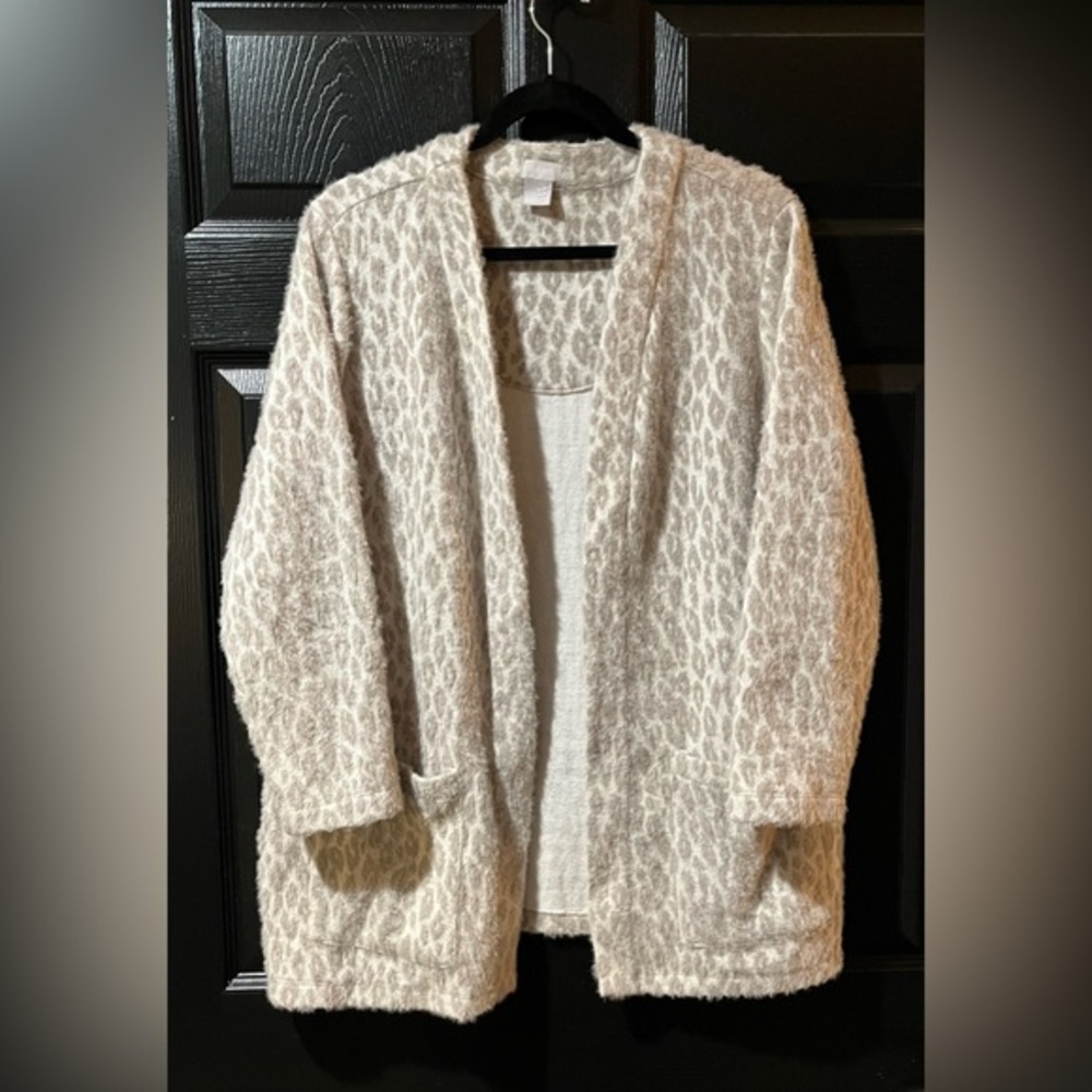 Chico’s Super Soft Leopard Print Cardigan Sweater